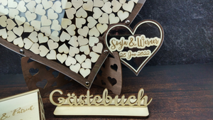 Gästebuch - Herz mit Herz - Plexiglas - personalisiert