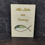 Lade das Bild in den Galerie-Viewer, Geschenkkarte aus Holz - Alles Liebe zur Firmung - Fisch
