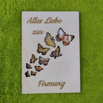 Lade das Bild in den Galerie-Viewer, Geschenkkarte aus Holz - Alles Liebe zur Firmung - Schmetterling
