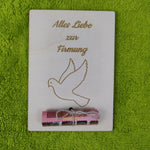 Lade das Bild in den Galerie-Viewer, Geschenkkarte aus Holz - Alles Liebe zur Firmung - Taube
