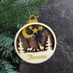 Lade das Bild in den Galerie-Viewer, Personalisierbare 3D Weihnachtskugel - Rehe
