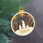 Lade das Bild in den Galerie-Viewer, Personalisierbare 3D Weihnachtskugel - Schneemann
