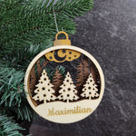 Lade das Bild in den Galerie-Viewer, Personalisierbare 3D Weihnachtskugel - Wald
