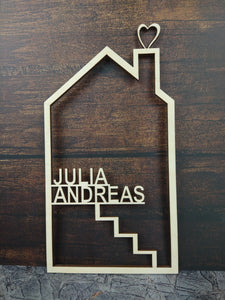 Aufhänger - Haus mit Namen