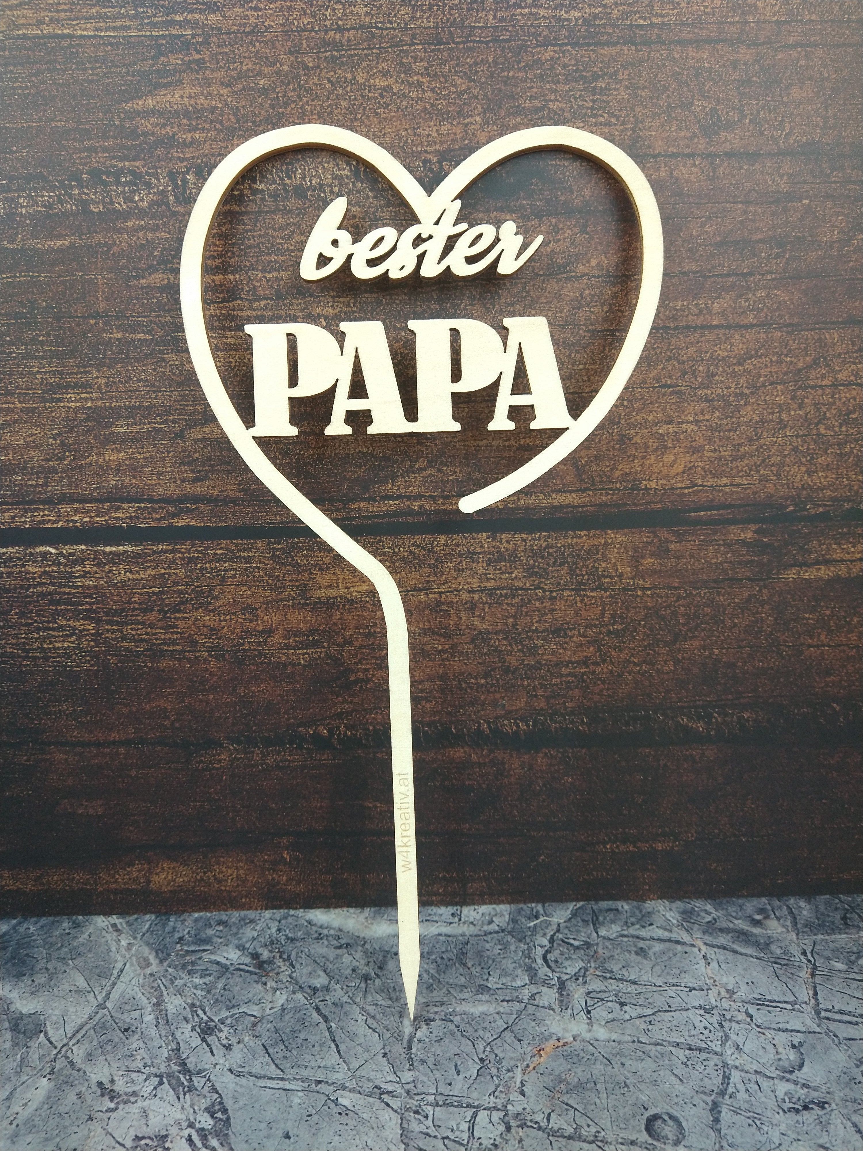 Cake Topper - bester Papa - Herz
