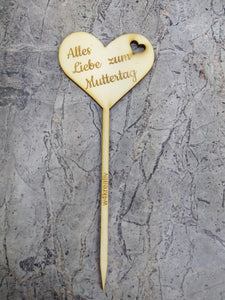 Herz - Blumentopfstecker - Caketopper